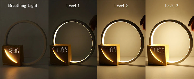 Bedside Lamp Touch Table Lamp With Natural Sounds, Desk Lamp With Alarm Clock, Touch Control 3 Levels Brightness Home Decor