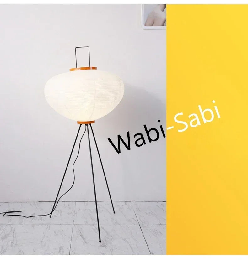 Noguchi Akari Rice Paper Floor Light Japanese Wabi Sabi Vintage Standing Lamp for Bedroom Living Room House Bedside Decoration