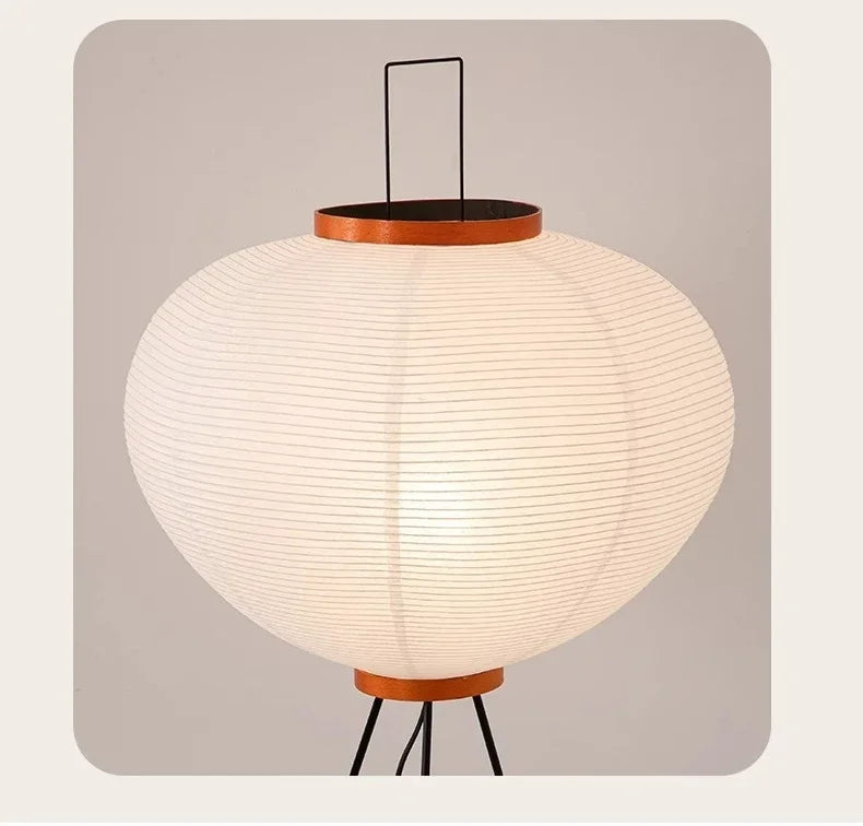 Noguchi Akari Rice Paper Floor Light Japanese Wabi Sabi Vintage Standing Lamp for Bedroom Living Room House Bedside Decoration