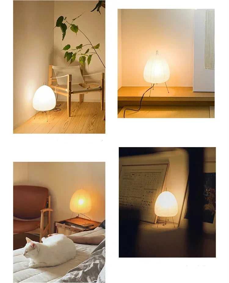 Noguchi Akari Rice Paper Floor Light Japanese Wabi Sabi Vintage Standing Lamp for Bedroom Living Room House Bedside Decoration