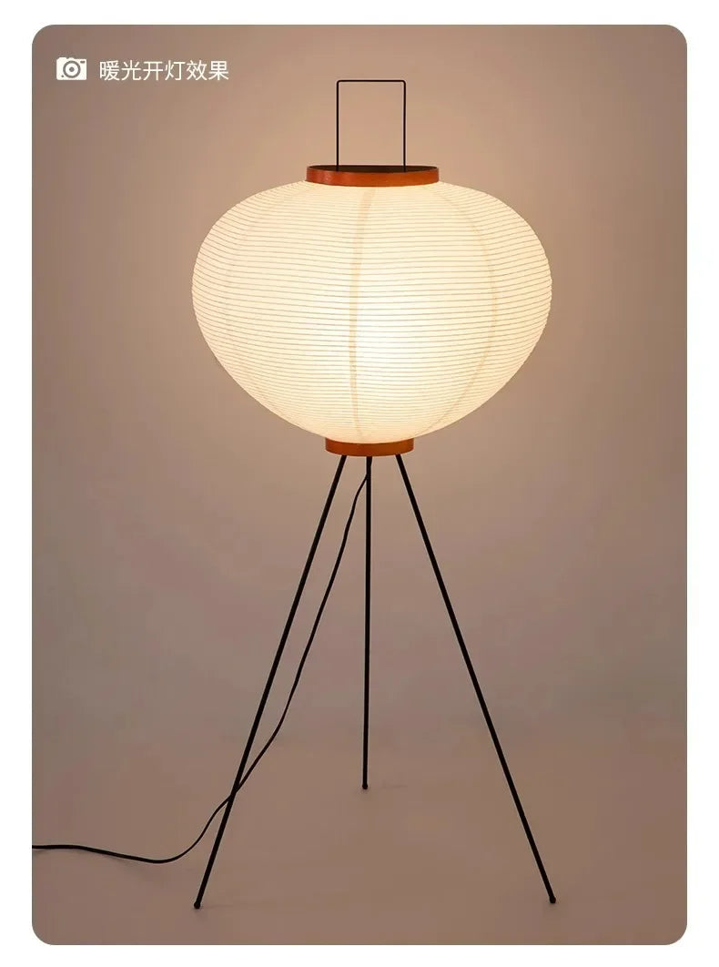 Noguchi Akari Rice Paper Floor Light Japanese Wabi Sabi Vintage Standing Lamp for Bedroom Living Room House Bedside Decoration